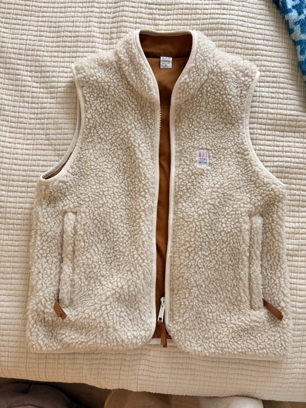 Topo Designs women’s Cream Sherpa Vest